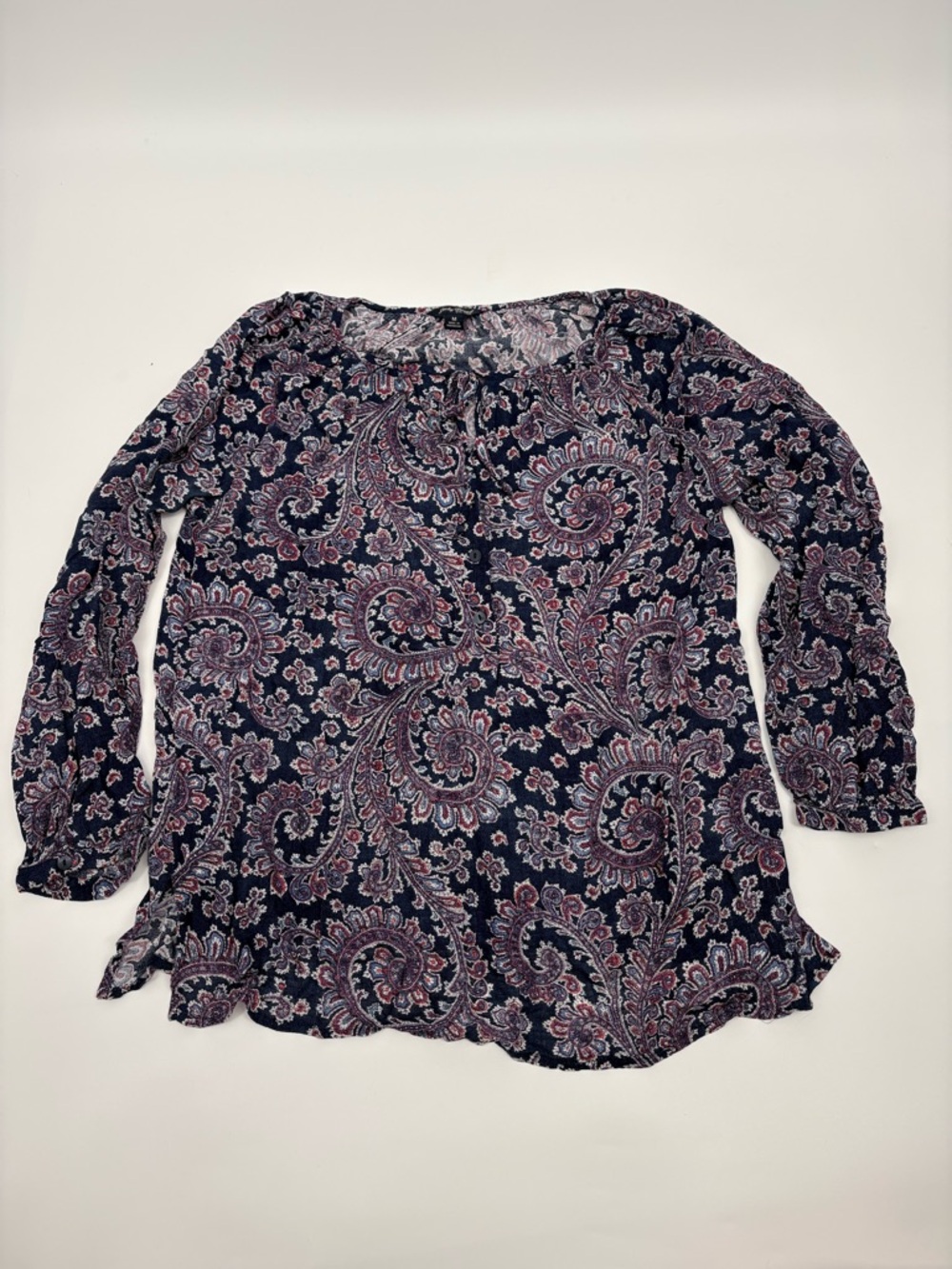 Lucky brand | Women’s Paisley Long-Sleeve Blouse - Navy and Pink
